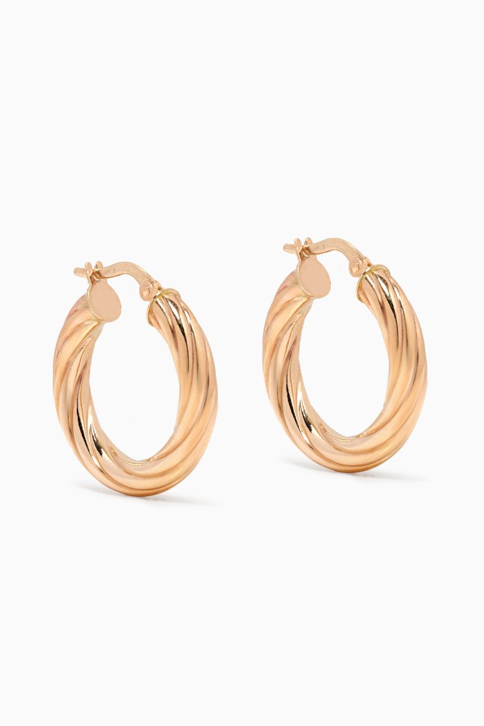 

Bold Twist Hoops in 10kt Yellow Gold
