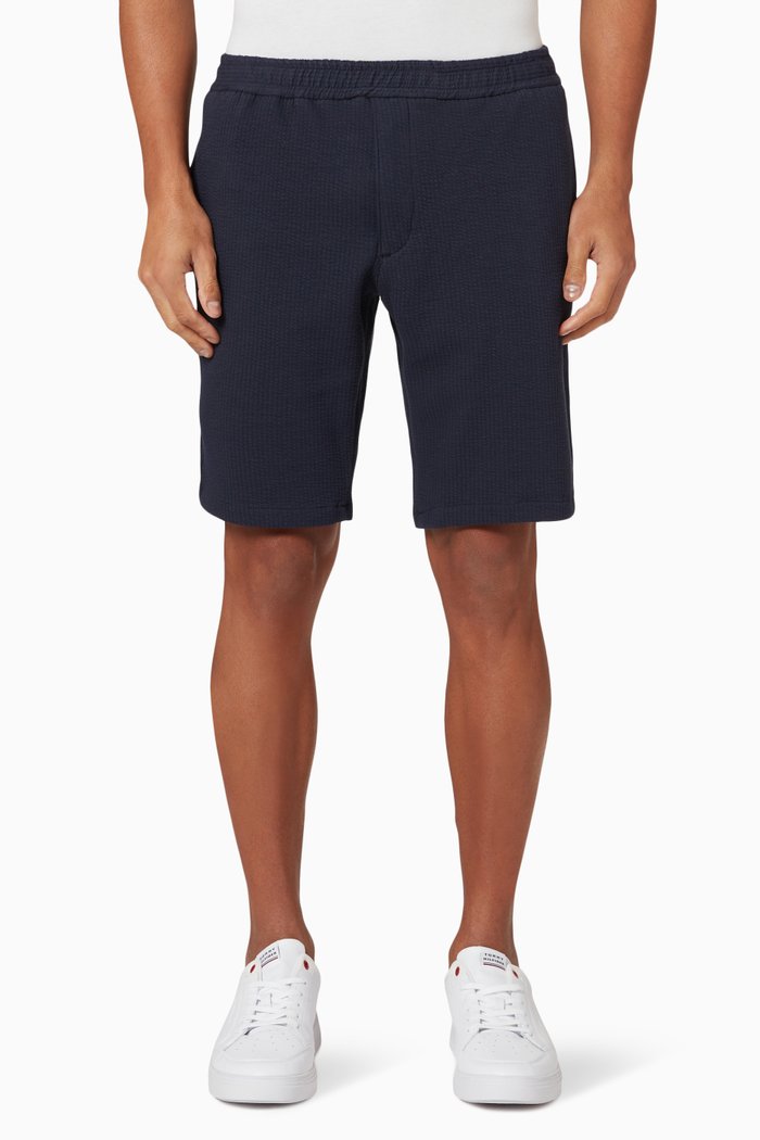 

Harlem Relaxed Fit Shorts in Seersucker Jersey, Blue