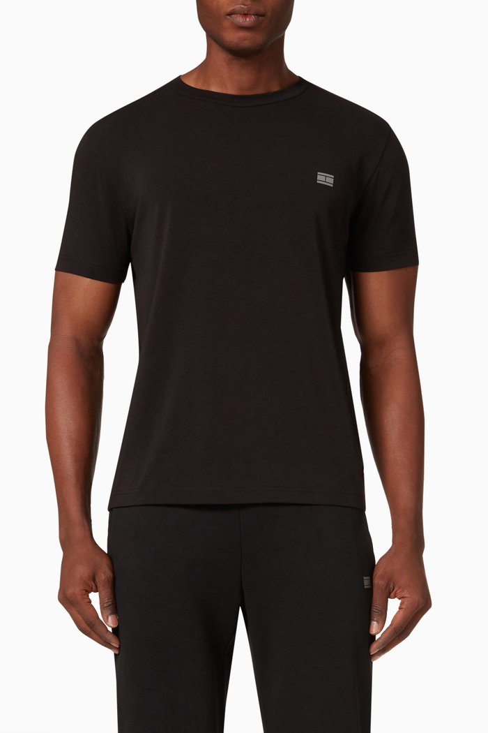 

Flex Tech Essentials T-shirt in Organic Cotton Jersey, Black