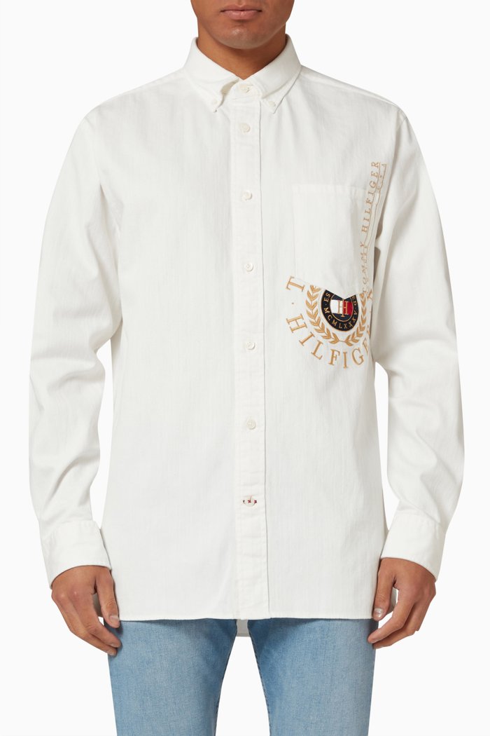 

Icons Logo Embroidery Shirt in Cotton, Neutral