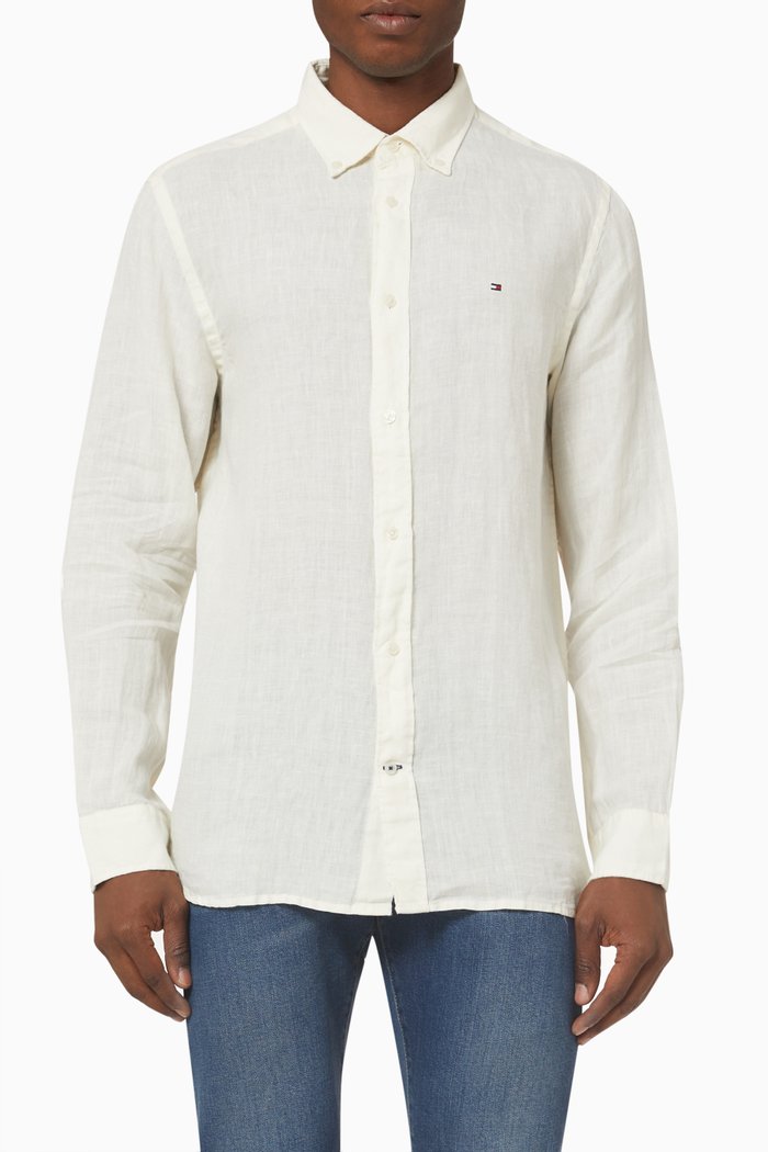 

Garment Dyed Shirt in Linen, Neutral