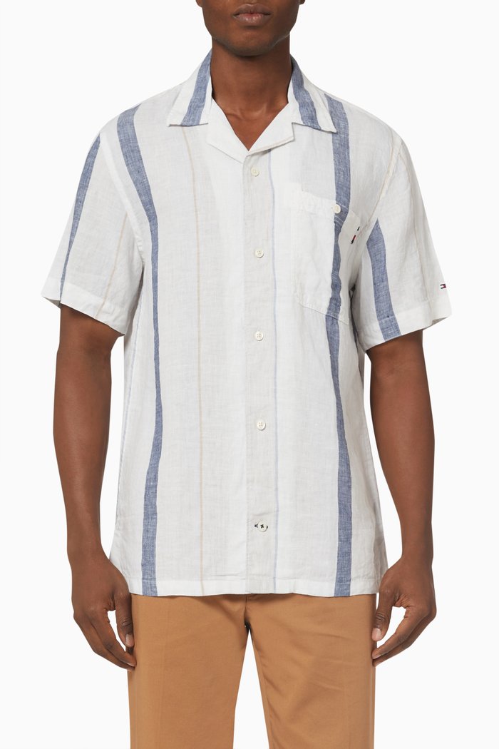 

Stripe Shirt in Linen, Multicolour