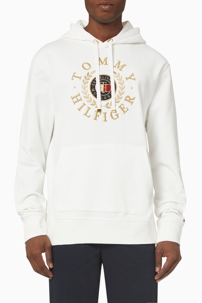 

Icons Logo Embroidered Hoodie in Organic Cotton Terry, Neutral