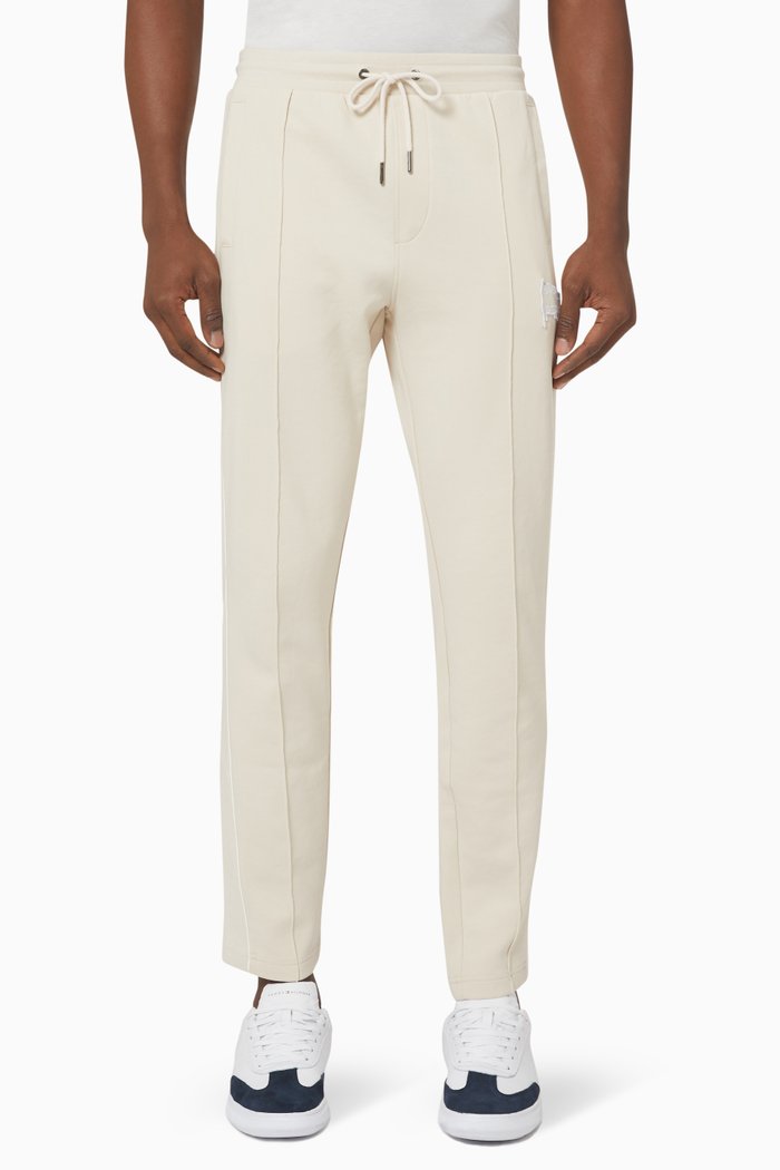 Script Sweatpants in Recycled Polyester Pique, Neutral