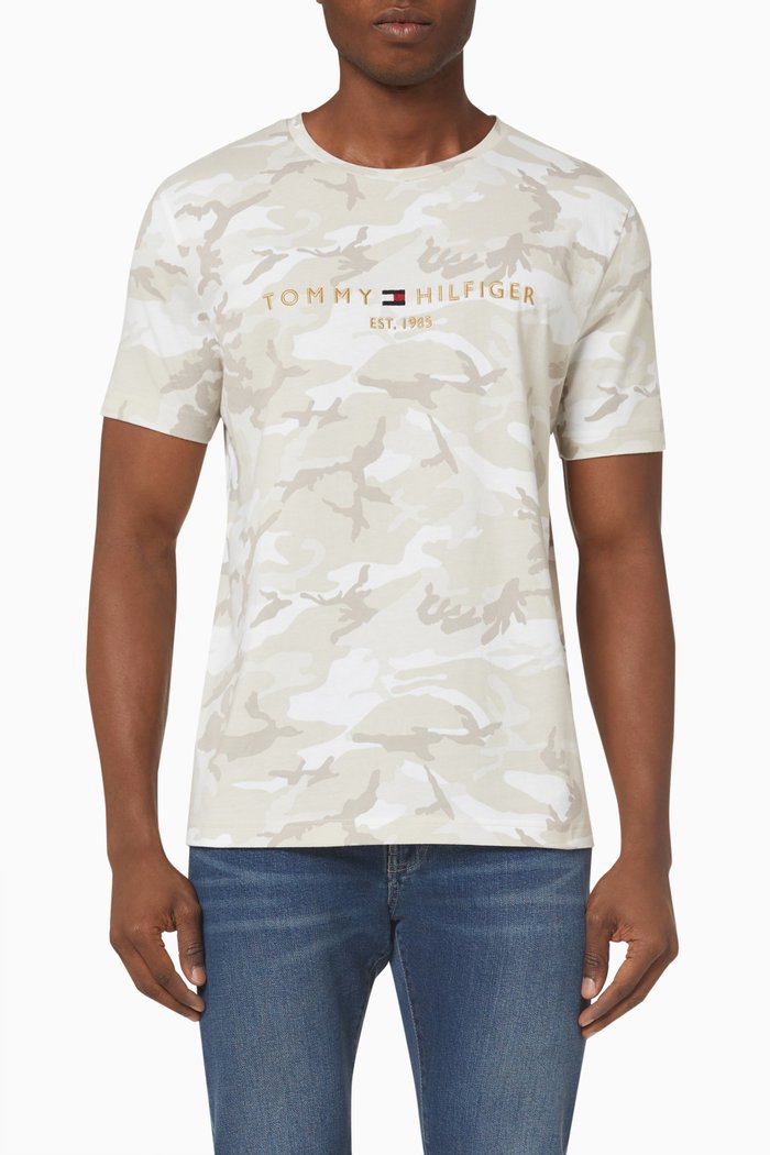

Camo Logo T-shirt in Organic Cotton Jersey, Neutral