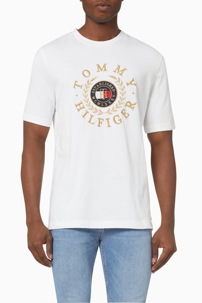

Icons Embroidery T-shirt in Organic Cotton Jersey, White