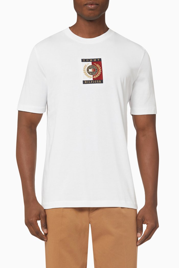 Icons Logo T-shirt in Organic Cotton Jersey, White