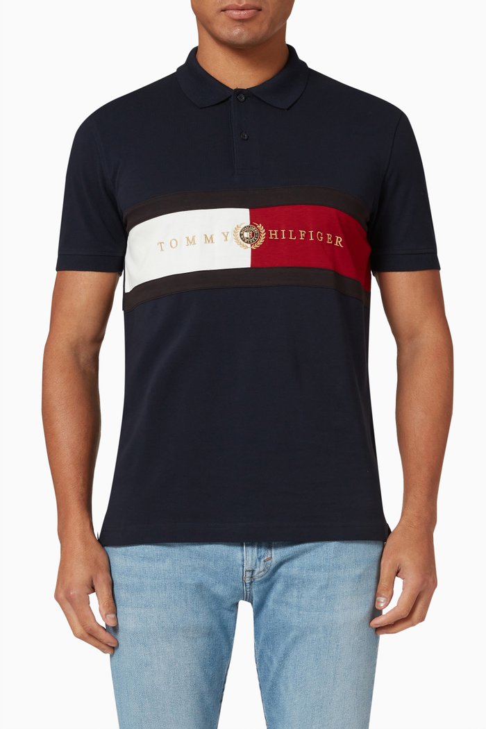

Icons Logo Polo Shirt in Cotton Piqué, Blue