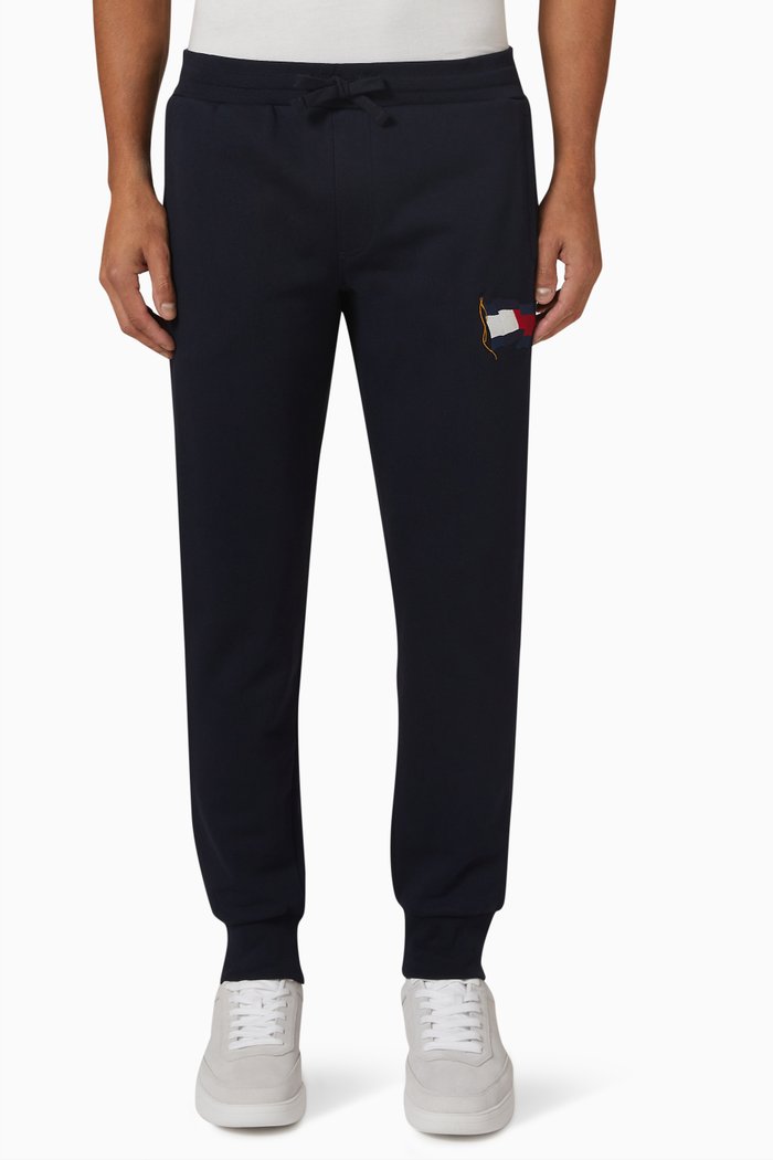 

Wavy Flag Sweatpants in Organic Cotton, Blue