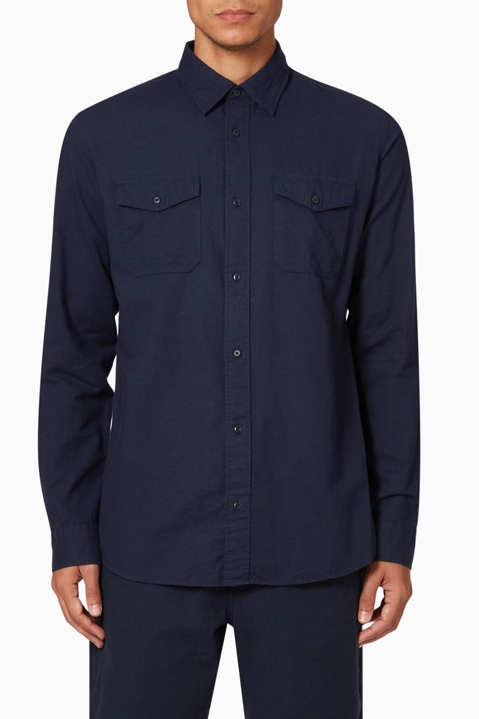 

Field Shirt in Cotton, Blue