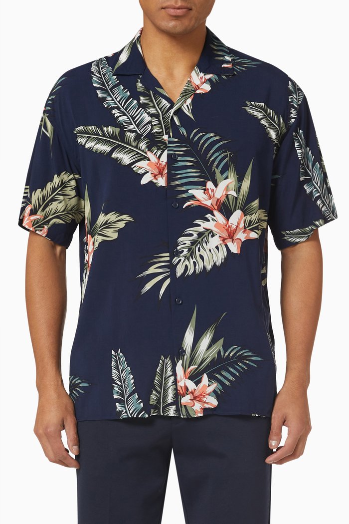 

Relaxed Fit Shirt in Cotton, Blue