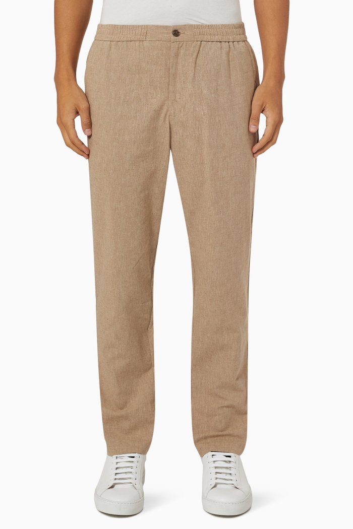 

David String Trousers in Linen Blend, Neutral