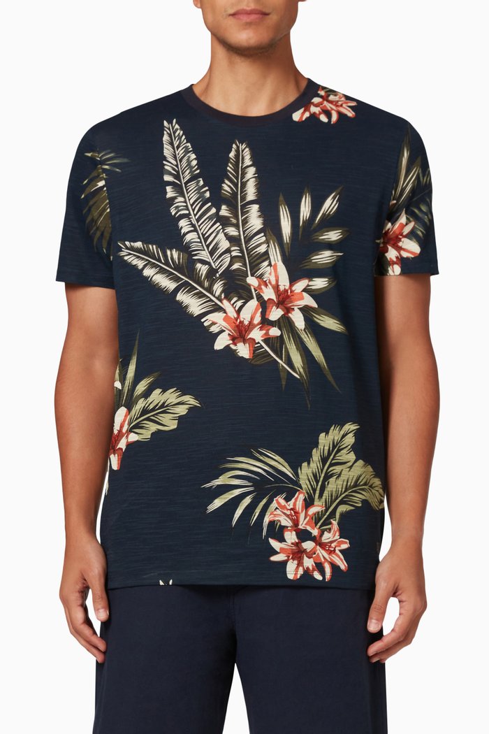 

Printed T-shirt in Cotton, Blue