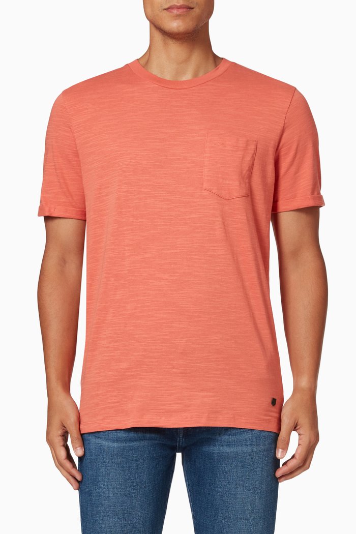 Crew Neck T-shirt in Cotton Jersey, Orange