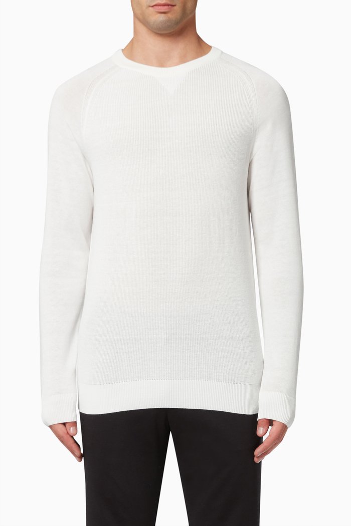

Crewneck Pullover in Jersey Knit, Neutral