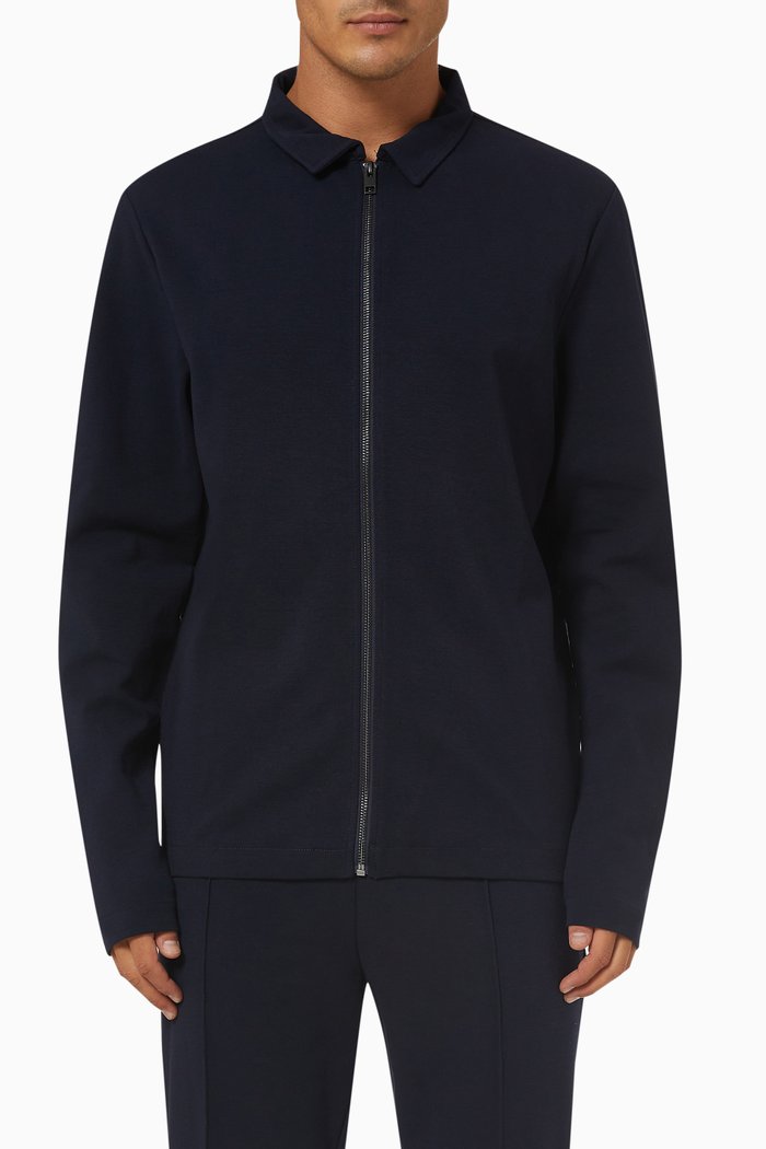 

Sweat Jacket in Cotton Blend, Blue