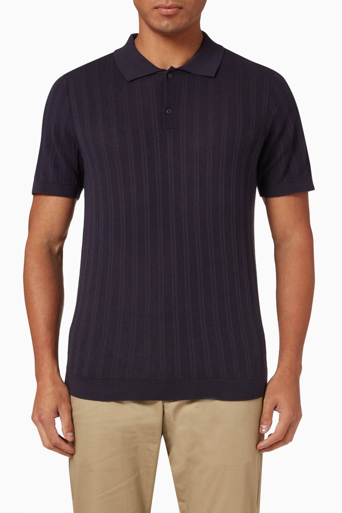 

Polo Shirt in Knit Cotton, Blue