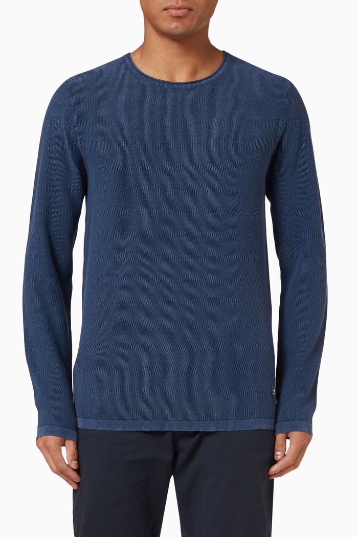 

Crew neck T-shirt in Knit Cotton, Blue
