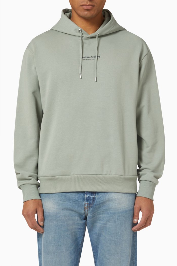 

Hooded Sweatshirt in Fleece, Green