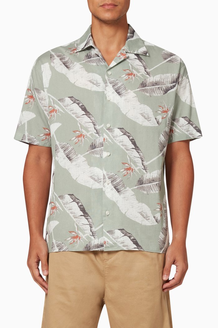 

Waikiki Shirt in Cotton & Linen, Green