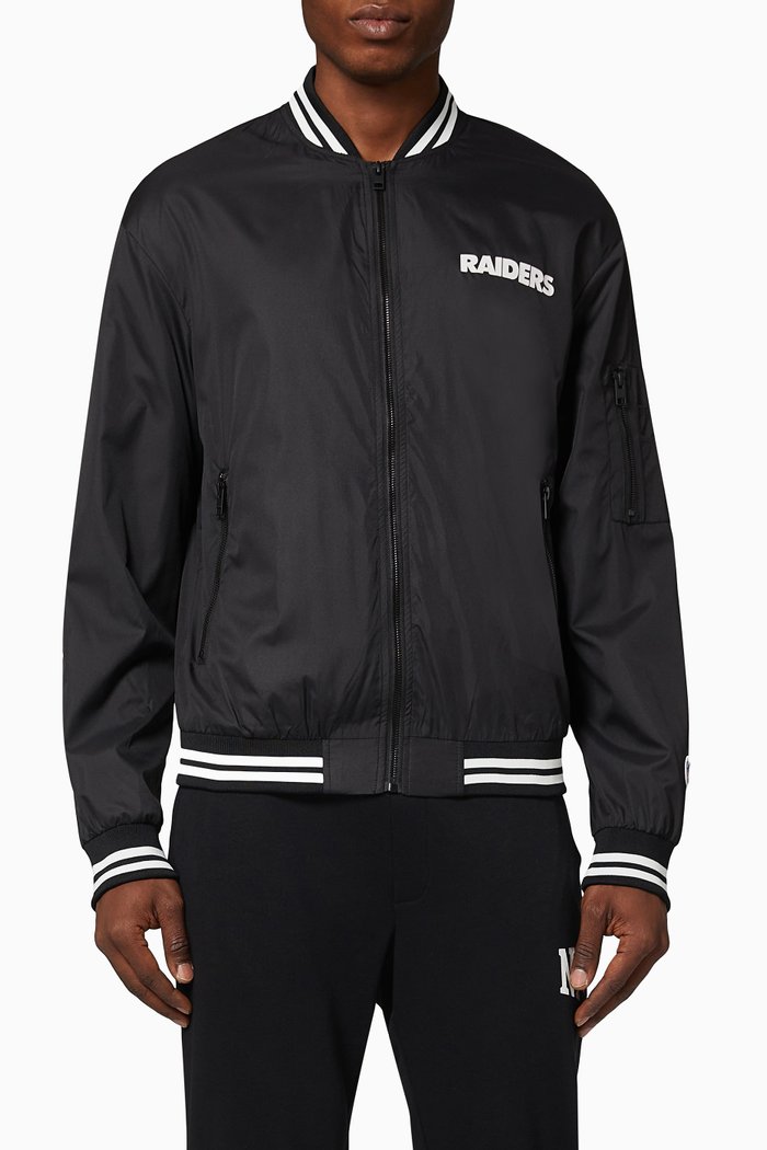 

Raiders Bomber Jacket in Technical Fabric, Black