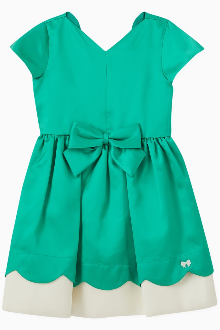 

Scalloped Bodice Dress, Green