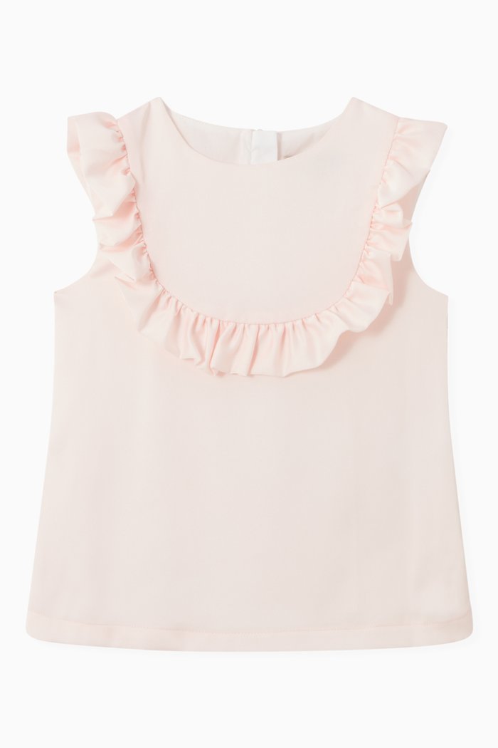 

Ruffle Bib Shell Top, Pink