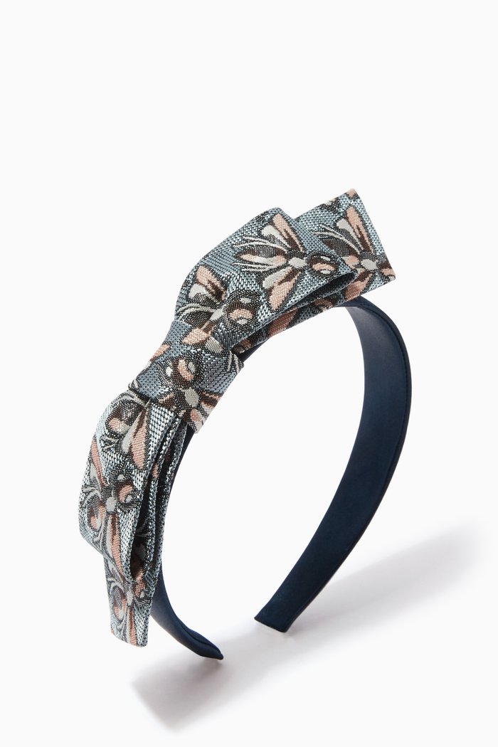 

Sidebow Hairband in Jacquard, Blue