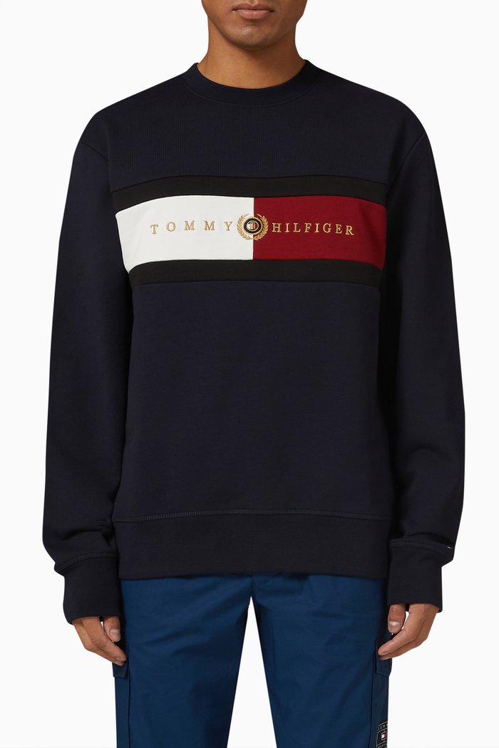 

Icons Logo Sweatshirt in Organic Cotton, Blue
