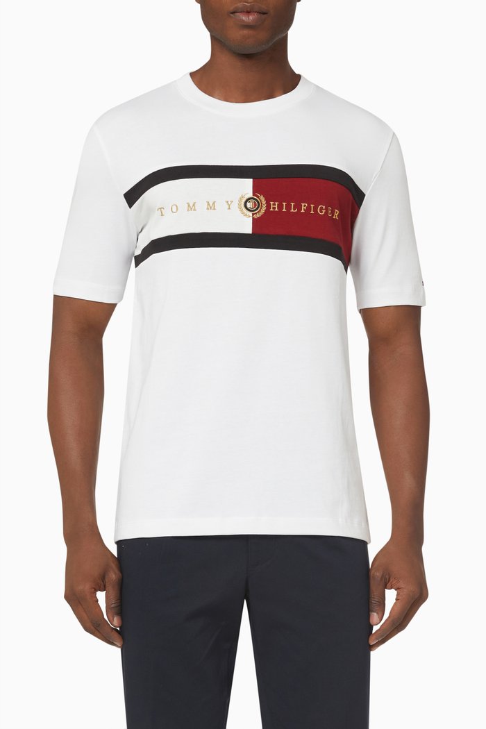 

Icon Crest T-shirt in Organic Cotton Jersey, White
