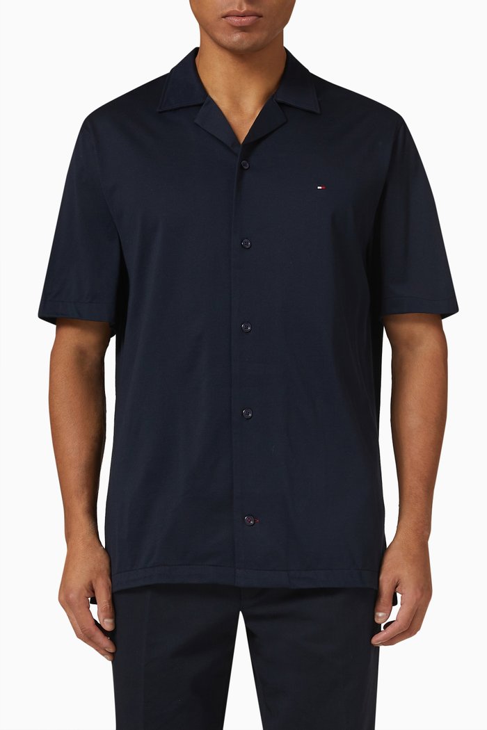 

Camp Collar Shirt in Organic Cotton, Blue