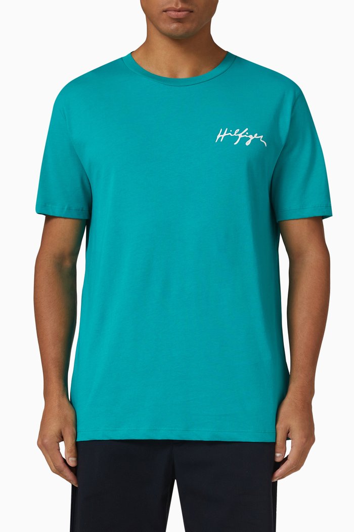 

Signature Logo T-shirt in Organic Cotton, Green