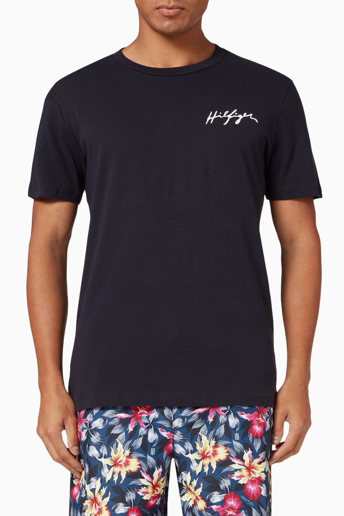 

Signature Logo T-shirt in Organic Cotton, Blue