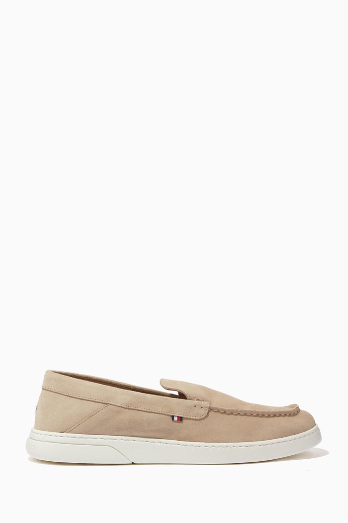 

Pio Comfort Hybrid Loafers in Suede, Neutral