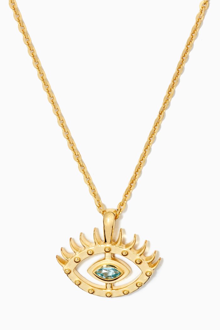 

Evil Eye Necklace in 14kt Yellow Gold Vermeil