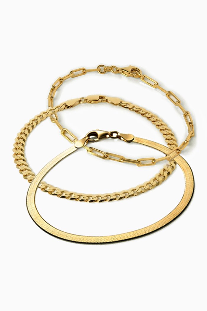

The Perfect Bracelet Layering Set in 14kt Yellow Gold Vermeil