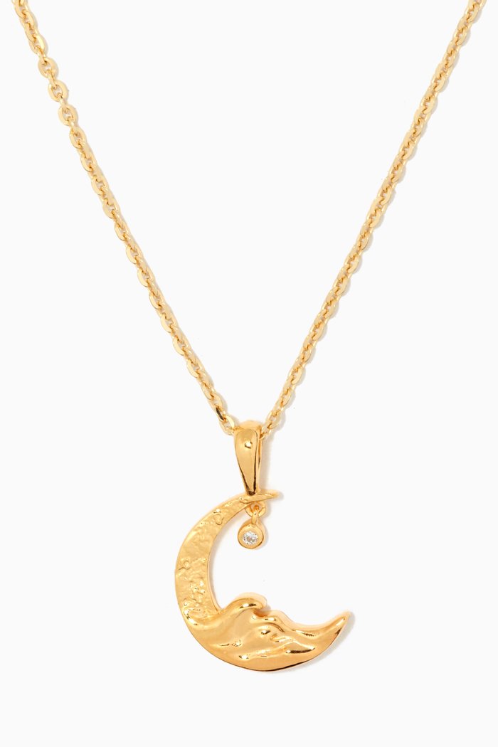 Moon Wave Necklace in 14kt Yellow Gold Vermeil