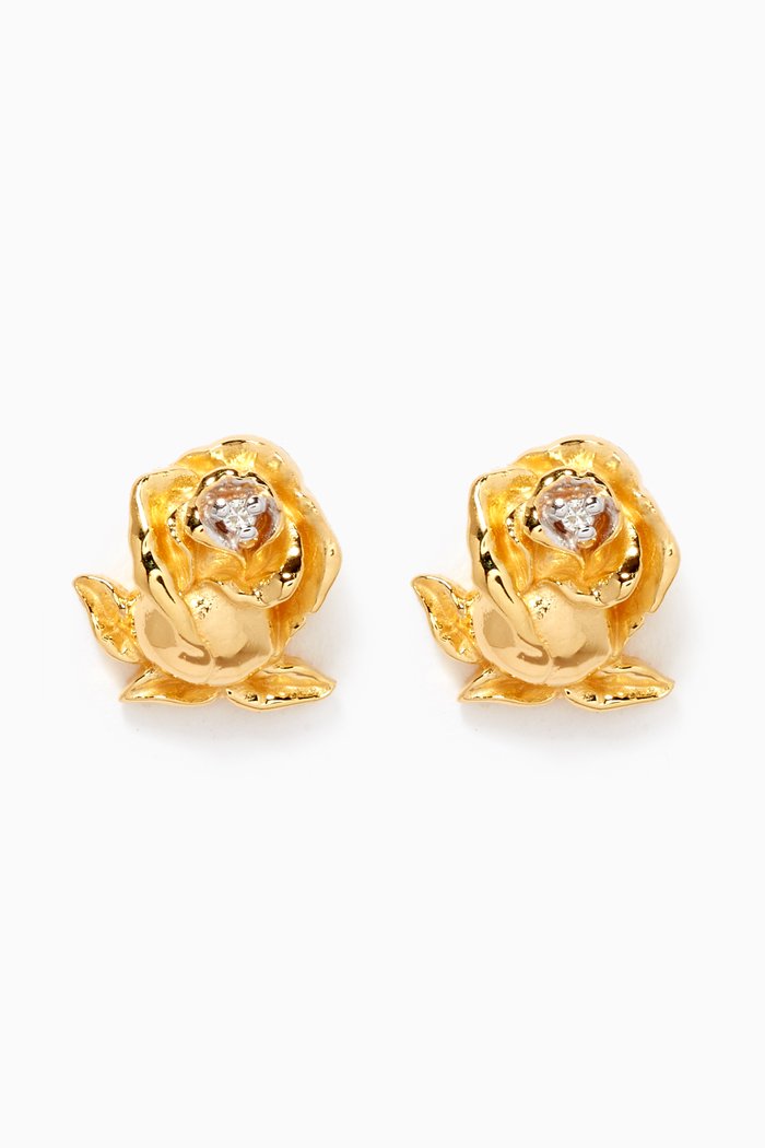 

Rose Diamond Stud Earrings in 14kt Yellow Gold Vermeil