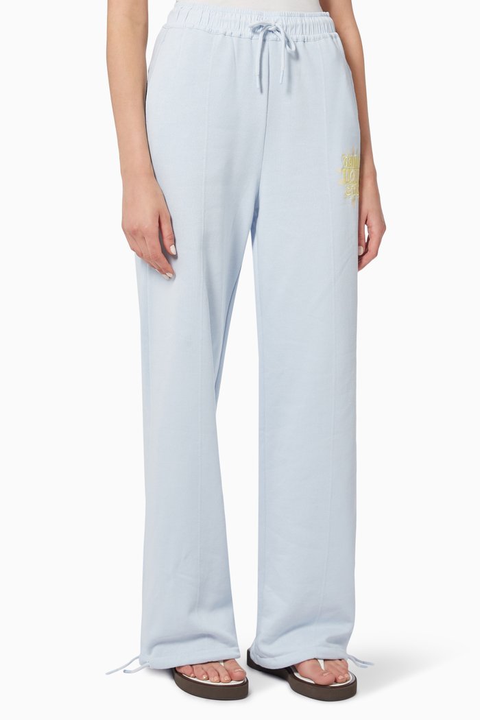 Isoli Drawstring Pants in Organic Cotton, Blue