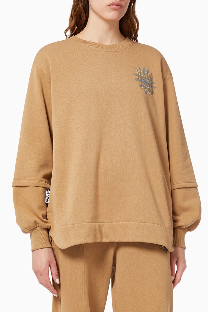 

Isoli Oversized Sweatshirt in Organic Cotton, Brown