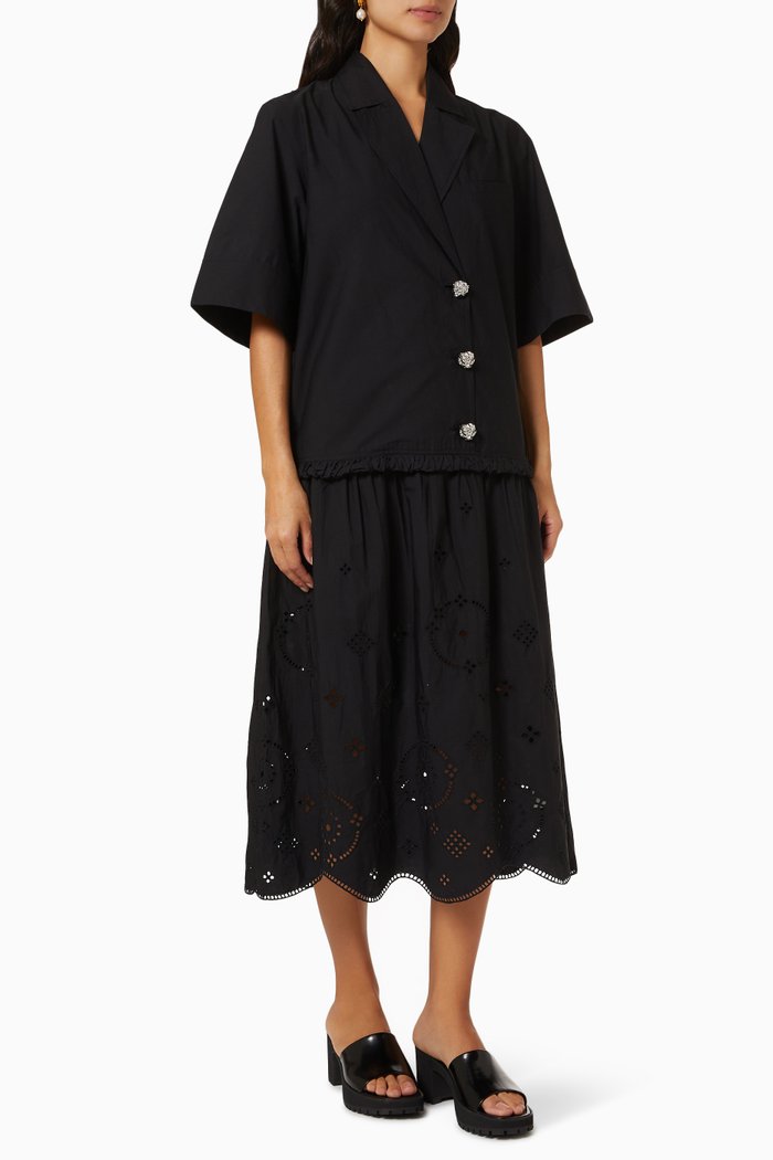 

Broderie Anglaise Blazer Dress, Black