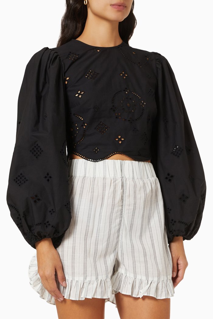

Broderie Anglaise Blouse, Black
