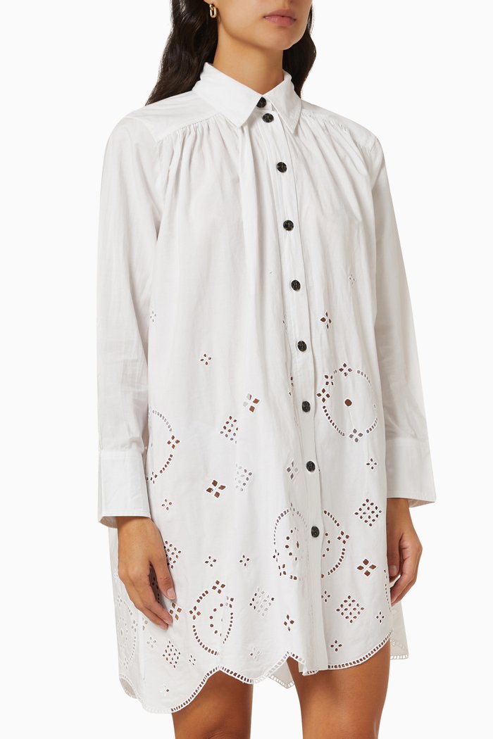 

Broderie Anglaise Shirt Dress, White
