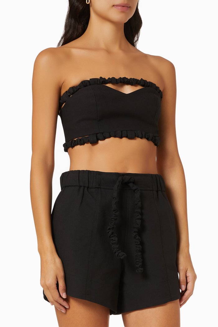 Suiting Crop Top, Black