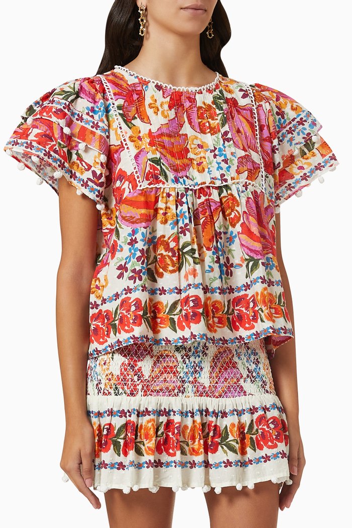 

Spring Bananas Blouse in Viscose, Red
