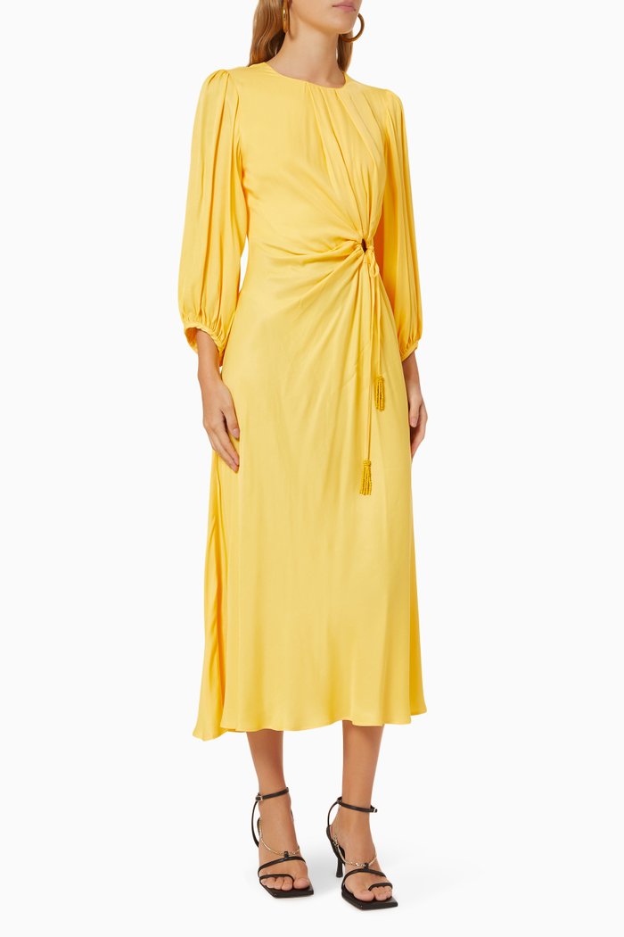 

Front Circle Cut Out Midi Dress, Yellow