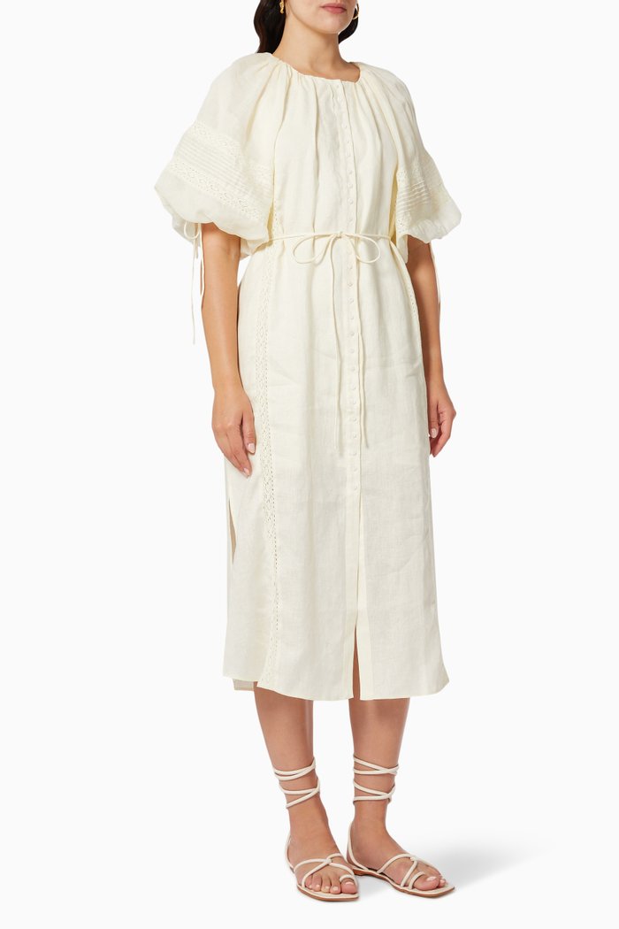 

Ophelia Dress in Linen Ramie, Neutral