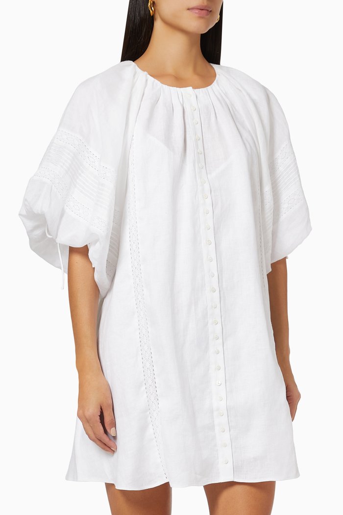 

Gisele Dress in Linen Ramie, White