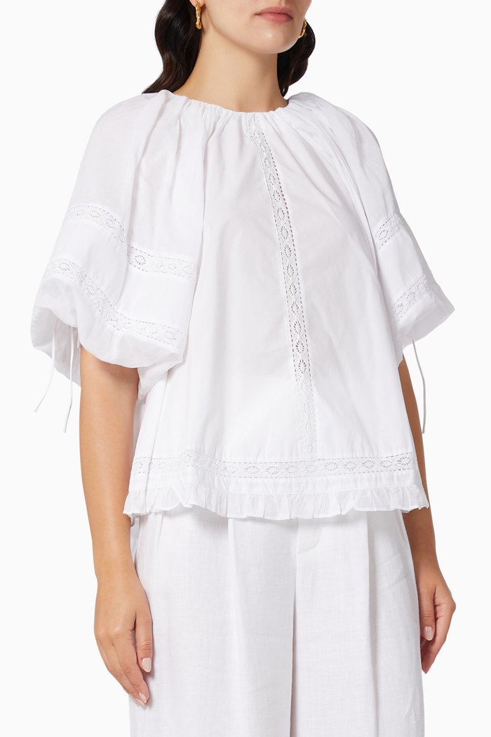 

Vivienne Top in Organic Cotton Poplin, White
