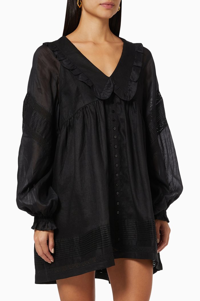 

Jocelyn Dress in Linen Ramie, Black